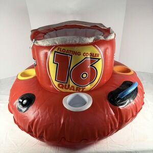 Sportstuff Floating Cooler 16 Quart Inflatable Drink Holder Pool Lake No Lid